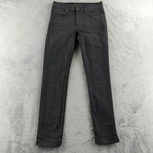 Nudie Jeans Lean Dean Jeans Mens 30x32 Slim Fit Organic Denim Black Minded